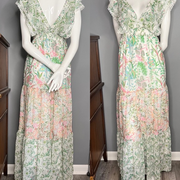 House of Harlow 1960 Dresses & Skirts - House of Harlow 1960 Pastel Floral Tiered Maxi Dress